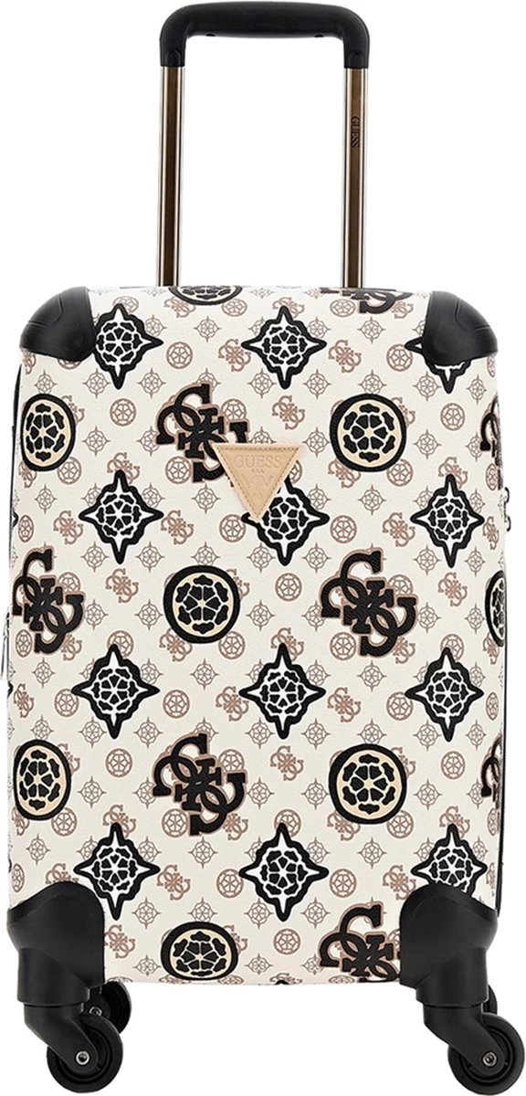 Guess House Party 18 In 4 Wheeler Dames Reiskoffer - Cream Multi Logo 1 Guess House Party 18 In 4 Wheeler Dames Reiskoffer - Cream Multi Logo