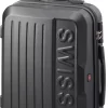 Swiss - Lausanne Handbagage Koffer 55x40x25 Cm - 4 Wielen - TSA-cijferslot - Zwart