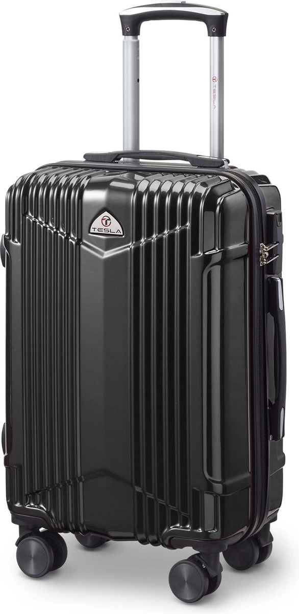 Tesla PC - Handbagage Koffer - 55x35x20 Cm - 4 Wielen - Zwart 1 Tesla PC - Handbagage Koffer - 55x35x20 Cm - 4 Wielen - Zwart