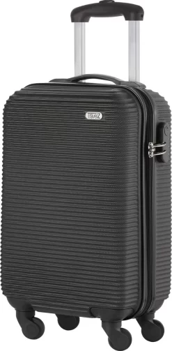 TravelZ Horizon Handbagagekoffer - 54cm Handbagage Trolley Met Gevoerde Binnenkant - Zwart