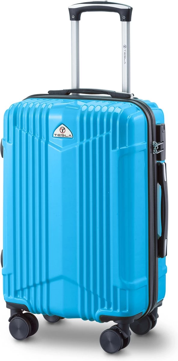 Tesla PC - Handbagage Koffer - 55x35x20 Cm - 4 Wielen - Licht Blauw 2 Tesla PC - Handbagage Koffer - 55x35x20 Cm - 4 Wielen - Licht Blauw - Afbeelding 2