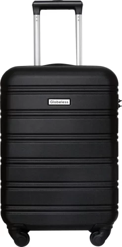 Globeless Handbagage Koffer - TSA Slot - 55x35x20cm - IATA Standaard Trolley - Zwart