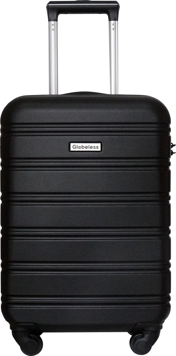 Globeless Handbagage Koffer - TSA Slot - 55x35x20cm - IATA Standaard Trolley - Zwart 1 Globeless Handbagage Koffer - TSA Slot - 55x35x20cm - IATA Standaard Trolley - Zwart