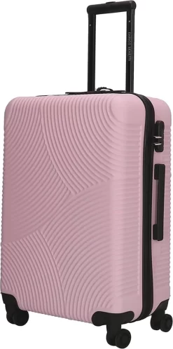 Enrico Benetti Koffer / Trolley / Reiskoffer - 65 X 41 X 25 Cm - 68 Liter - ABS - Maat M - Louisville - Roze -Reisopslagwinkel 595x1200