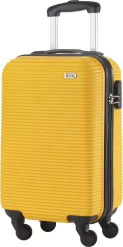 TravelZ Horizon Handbagagekoffer - 54cm Handbagage Trolley Met Gevoerde Binnenkant - Geel