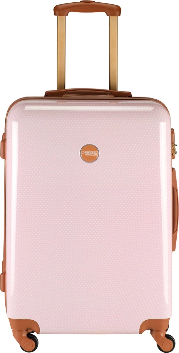 Princess Traveller Trendy Dots - Reiskoffer - Roze - M - 66cm 1 Princess Traveller Trendy Dots - Reiskoffer - Roze - M - 66cm