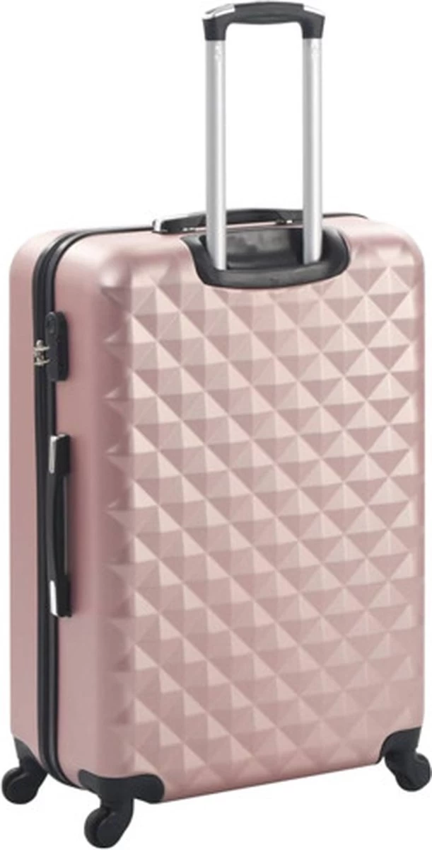 VidaXL 3-delige Harde Kofferset ABS Roségoud 3 VidaXL 3-delige Harde Kofferset ABS Roségoud - Afbeelding 3