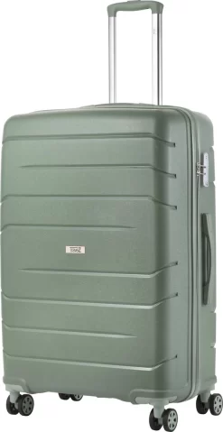 TravelZ Big Bars Reiskoffer 78 Cm Met Dubbele Wielen - Trolley Koffer Met TSA-slot - Olijf