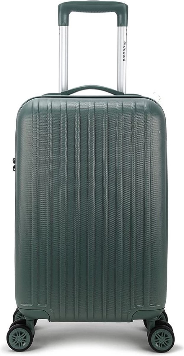 Decent Handbagage Koffer / Trolley / Reiskoffer - 55 Cm - 38 Liter - ABS - Tranporto - Groen 1 Decent Handbagage Koffer / Trolley / Reiskoffer - 55 Cm - 38 Liter - ABS - Tranporto - Groen