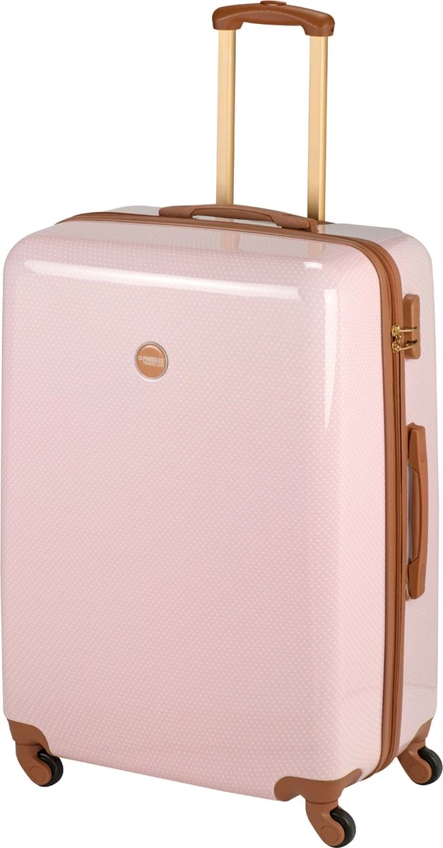 Princess Traveller Trendy Dots - Reiskoffer- Roze - L - 76cm 2 Princess Traveller Trendy Dots - Reiskoffer- Roze - L - 76cm - Afbeelding 2