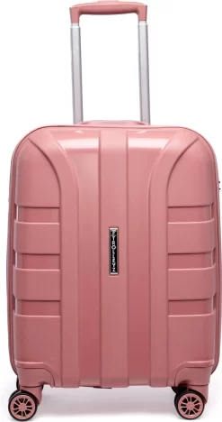©TROLLEYZ - Paris No.5 - Trolley - 55cm Met TSA Slot - Dubbele Wielen - 360° Spinners - 100% Polypropyleen - Handbagage Koffer In Rose Blush