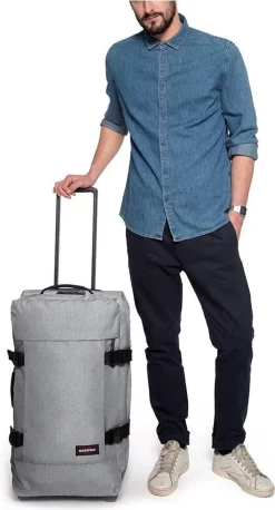 Eastpak TRANVERZ M Reiskoffer (67 X 35.5 X 30 Cm) - Sunday Grey -Reisopslagwinkel 647x1200 4