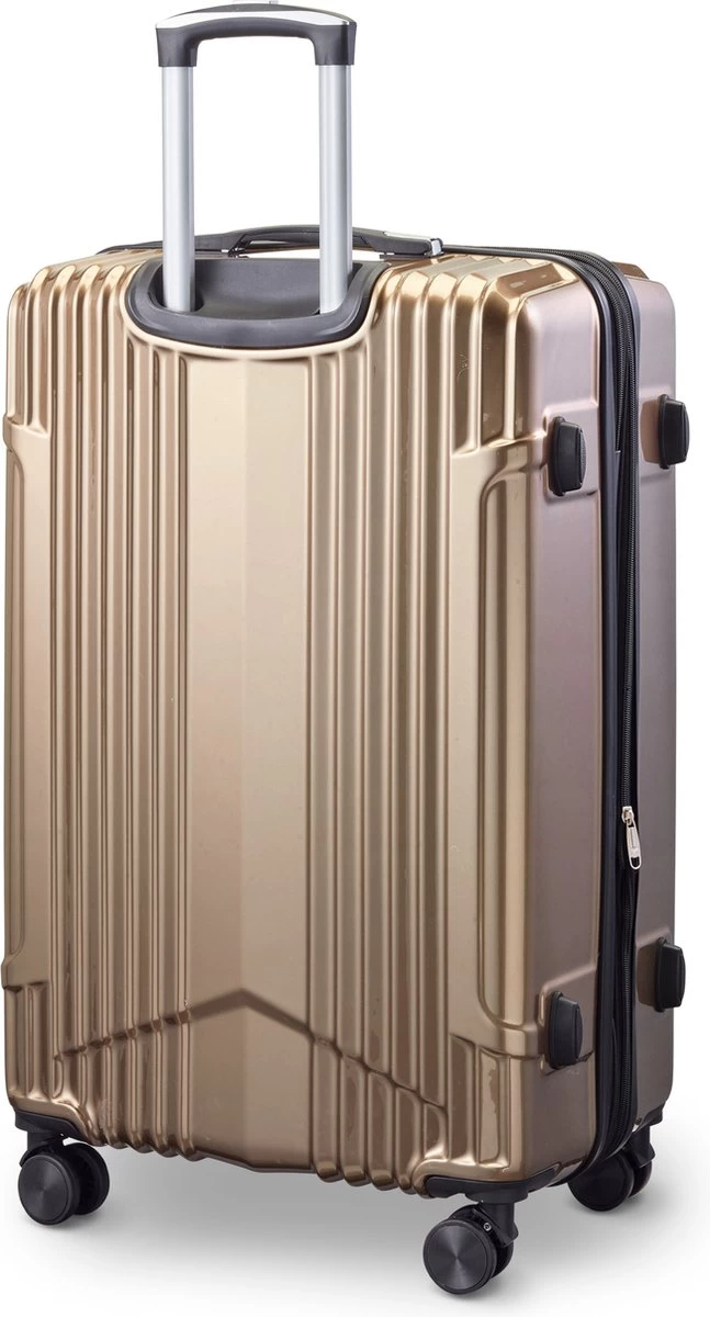 Tesla - Kofferset - 3-delig - 4 Wielen - Cijferslot - Goud 2 Tesla - Kofferset - 3-delig - 4 Wielen - Cijferslot - Goud - Afbeelding 2