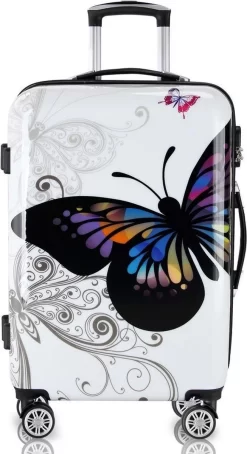 Monzana Hardcase Koffer Vlinder XL - Polycarbonaat 89L 75x49x29cm