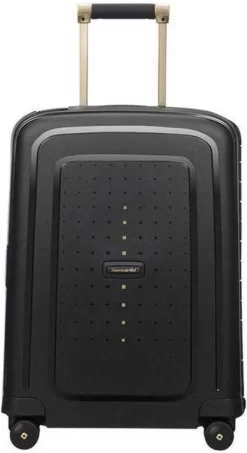 Samsonite Reiskoffer - S'Cure Dlx Spinner 55/20 (Handbagage) Black/Gold Deluscious -Reisopslagwinkel 655x1200 1