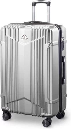 Tesla PC - Reiskoffer - 75 Cm - 4 Wielen - Zilver