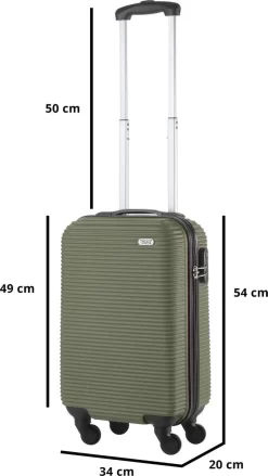 TravelZ Horizon Handbagagekoffer - 54cm Handbagage Trolley Met Gevoerde Binnenkant - Groen 13 TravelZ Horizon Handbagagekoffer - 54cm Handbagage Trolley Met Gevoerde Binnenkant - Groen -Reisopslagwinkel 675x1200