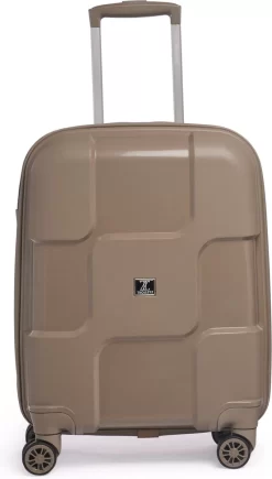 ©TROLLEYZ - Venice No.10 - Trolley - 55cm Met TSA Slot - Dubbele Wielen - 360° Spinners - 100% Polypropyleen - Handbagage Koffer In Pearl Sand