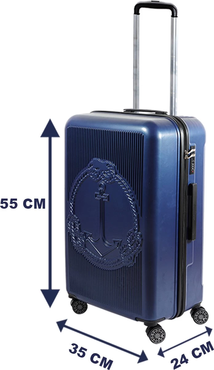 Handbagage Koffer 22"- Reiskoffer Met Wielen - Handbagage Trolley -Harde Reiskoffer- Trolley Met Gevoerde Binnekant- Marineblauw 10 Handbagage Koffer 22"- Reiskoffer Met Wielen - Handbagage Trolley -Harde Reiskoffer- Trolley Met Gevoerde Binnekant- Marineblauw - Afbeelding 10