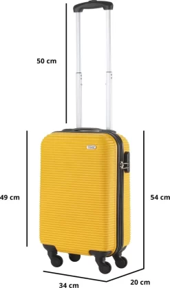 TravelZ Horizon Handbagagekoffer - 54cm Handbagage Trolley Met Gevoerde Binnenkant - Geel -Reisopslagwinkel 709x1200