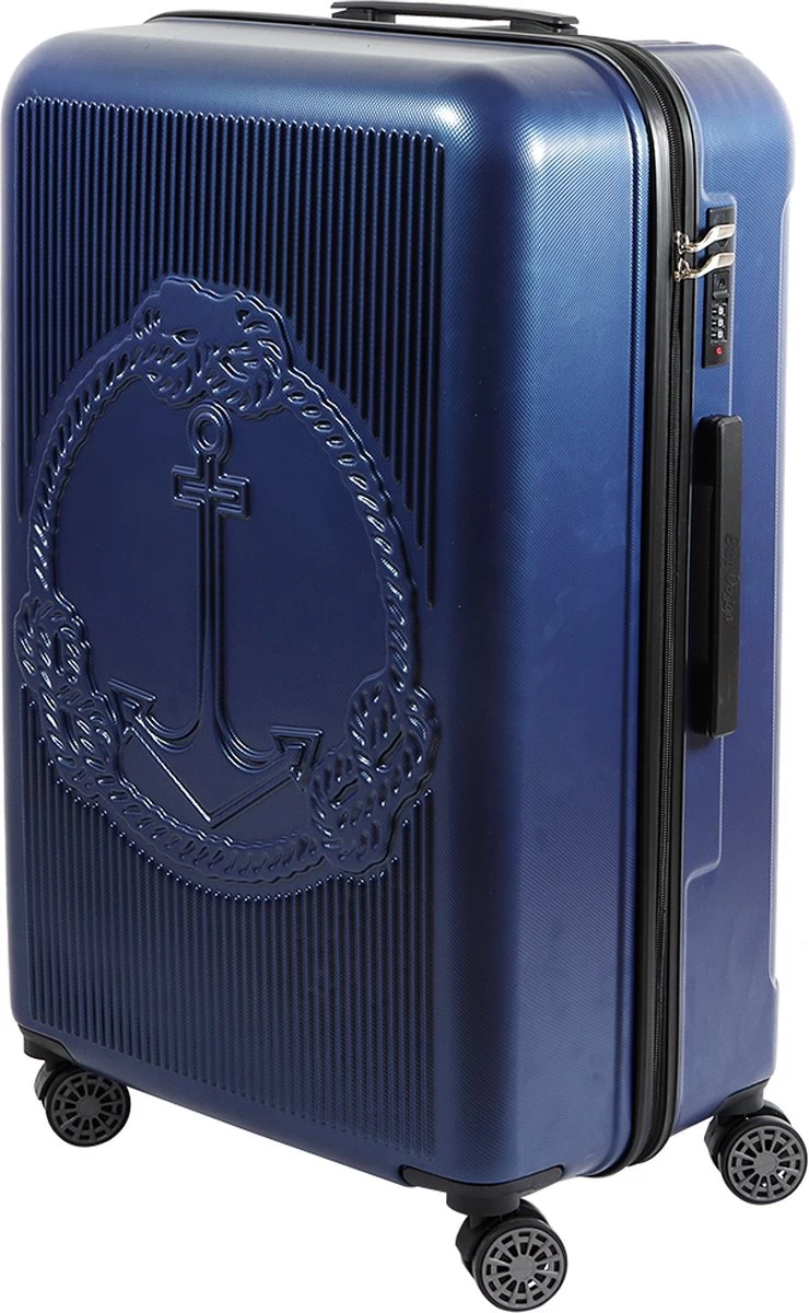 Handbagage Koffer 22"- Reiskoffer Met Wielen - Handbagage Trolley -Harde Reiskoffer- Trolley Met Gevoerde Binnekant- Marineblauw 1 Handbagage Koffer 22"- Reiskoffer Met Wielen - Handbagage Trolley -Harde Reiskoffer- Trolley Met Gevoerde Binnekant- Marineblauw