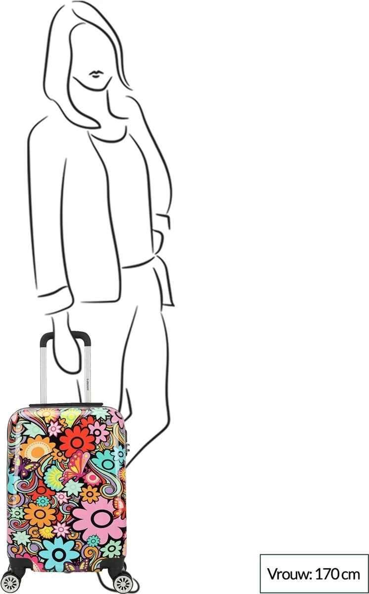 Decent Forenza Handbagage Koffer - 55 Cm - Flowers 2 Decent Forenza Handbagage Koffer - 55 Cm - Flowers - Afbeelding 2