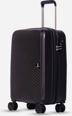 ©TROLLEYZ - Ibiza No.3 - Reiskoffer 69cm Met TSA Slot - Dubbele Wielen - 360° Spinners - 100% ABS - Reiskoffer In Night Black