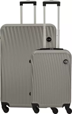 SB Travelbags Kofferset - 2 Delige -Grijs - 75cm/55cm