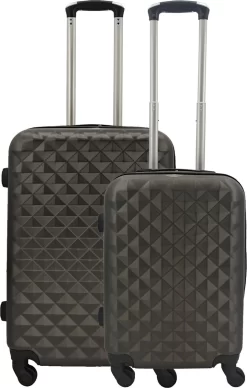 SB Travelbags Kofferset - 2 Delige 'Expandable' Koffer - Donker Grijs - 65cm/55cm