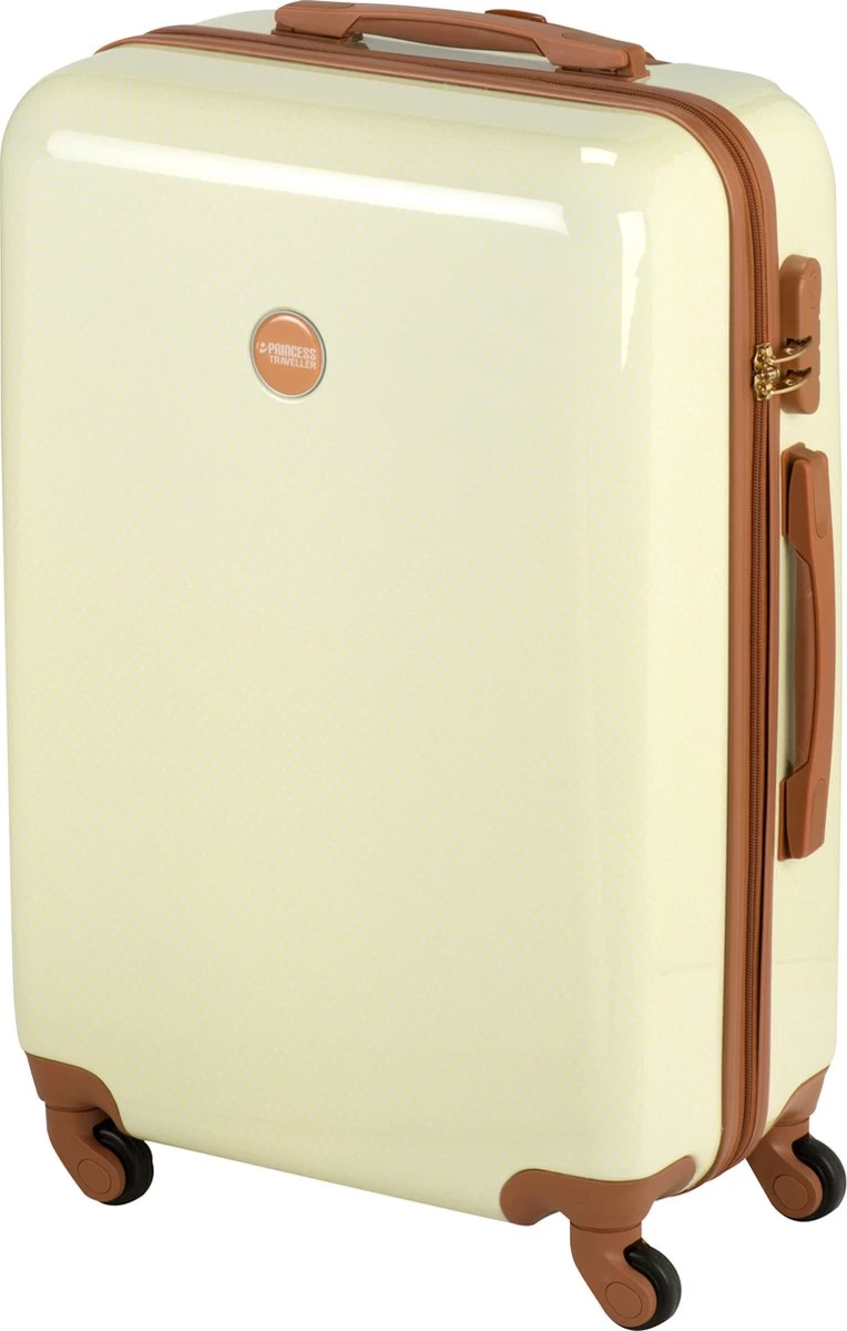Princess Traveller Trendy Dots - Reiskoffer - Crème - M - 66cm 2 Princess Traveller Trendy Dots - Reiskoffer - Crème - M - 66cm - Afbeelding 2