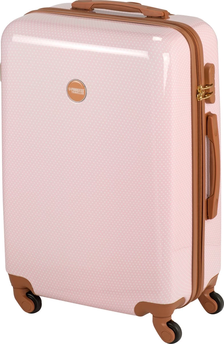 Princess Traveller Trendy Dots - Reiskoffer - Roze - M - 66cm 7 Princess Traveller Trendy Dots - Reiskoffer - Roze - M - 66cm - Afbeelding 7