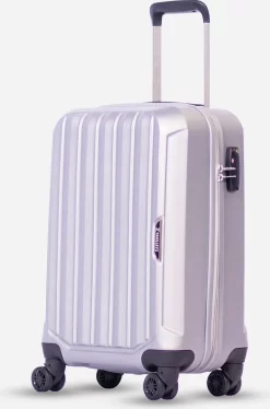 Reisopslagwinkel 24 ©TROLLEYZ - Bali No.22 - Reiskoffer 69cm Met TSA Slot - Dubbele Wielen - 360° Spinners - 100% ABS - Reiskoffer In Metallic Grey