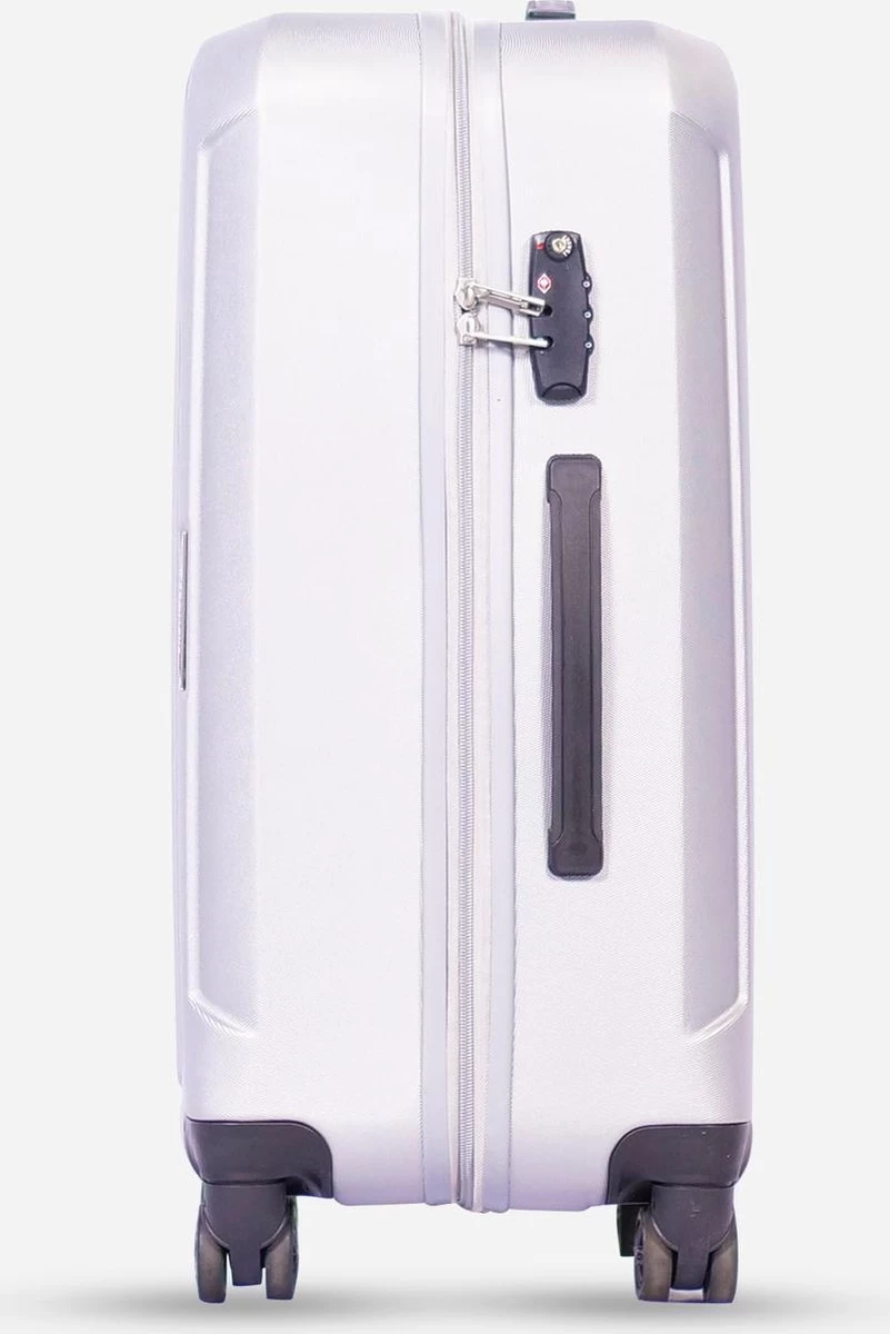 ©TROLLEYZ - Bali No.22 - Reiskoffer 69cm Met TSA Slot - Dubbele Wielen - 360° Spinners - 100% ABS - Reiskoffer In Metallic Grey 2 ©TROLLEYZ - Bali No.22 - Reiskoffer 69cm Met TSA Slot - Dubbele Wielen - 360° Spinners - 100% ABS - Reiskoffer In Metallic Grey - Afbeelding 2