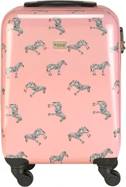 Princess Traveller Trendy Animal Collection - Handbagage Koffer - Zebra - Roze - 56cm -Reisopslagwinkel 810x1200 2