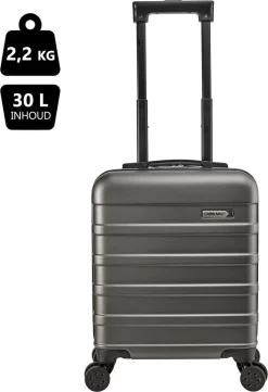 CabinMax Handbagage Koffer - Trolley 30L - Harde Reiskoffer - 45x36x20cm - Lichtgewicht - Groot Capaciteit - Steel Grey -Reisopslagwinkel 821x1200 1