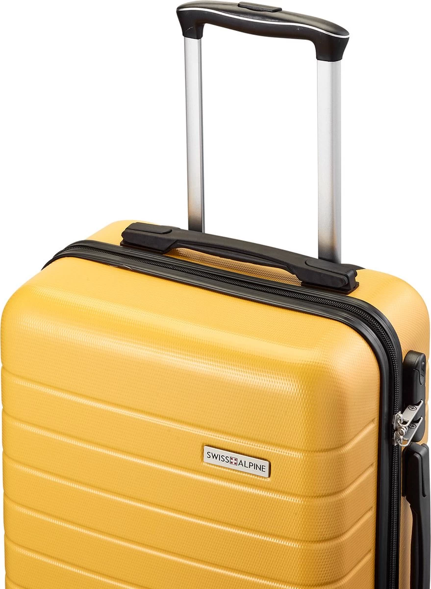 Swiss Alpine 2.0 - Handbagage Koffer - 55x35x20 Cm - 4 Wielen - Geel 4 Swiss Alpine 2.0 - Handbagage Koffer - 55x35x20 Cm - 4 Wielen - Geel - Afbeelding 4