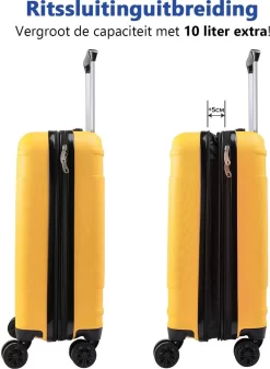 CabinMax Velocity Handbagage Koffer - Uitbreidbaar Trolley 44L - Harde Reiskoffer - 55x40x20/25 Cm - Lichtgewicht - Groot Capaciteit - Geel 11 CabinMax Velocity Handbagage Koffer - Uitbreidbaar Trolley 44L - Harde Reiskoffer - 55x40x20/25 Cm - Lichtgewicht - Groot Capaciteit - Geel -Reisopslagwinkel 880x1200