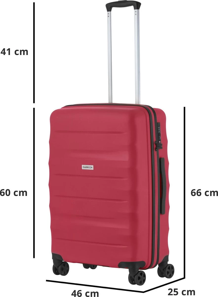 CarryOn Porter ® Reiskoffer - 66cm Trolley Met TSA-slot - OKOBAN Registratie - Rood 6 CarryOn Porter ® Reiskoffer - 66cm Trolley Met TSA-slot - OKOBAN Registratie - Rood - Afbeelding 6