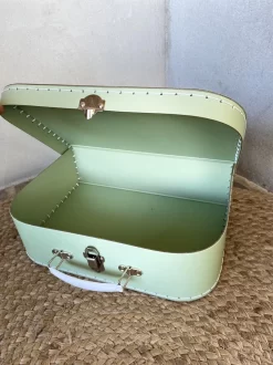 Merkloos Koffertje Karton Groen Maat L Met Eigen Opdruk - Met Naam