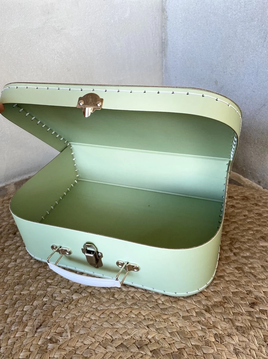 Merkloos Koffertje Karton Groen Maat L Met Eigen Opdruk - Met Naam 1 Merkloos Koffertje Karton Groen Maat L Met Eigen Opdruk - Met Naam