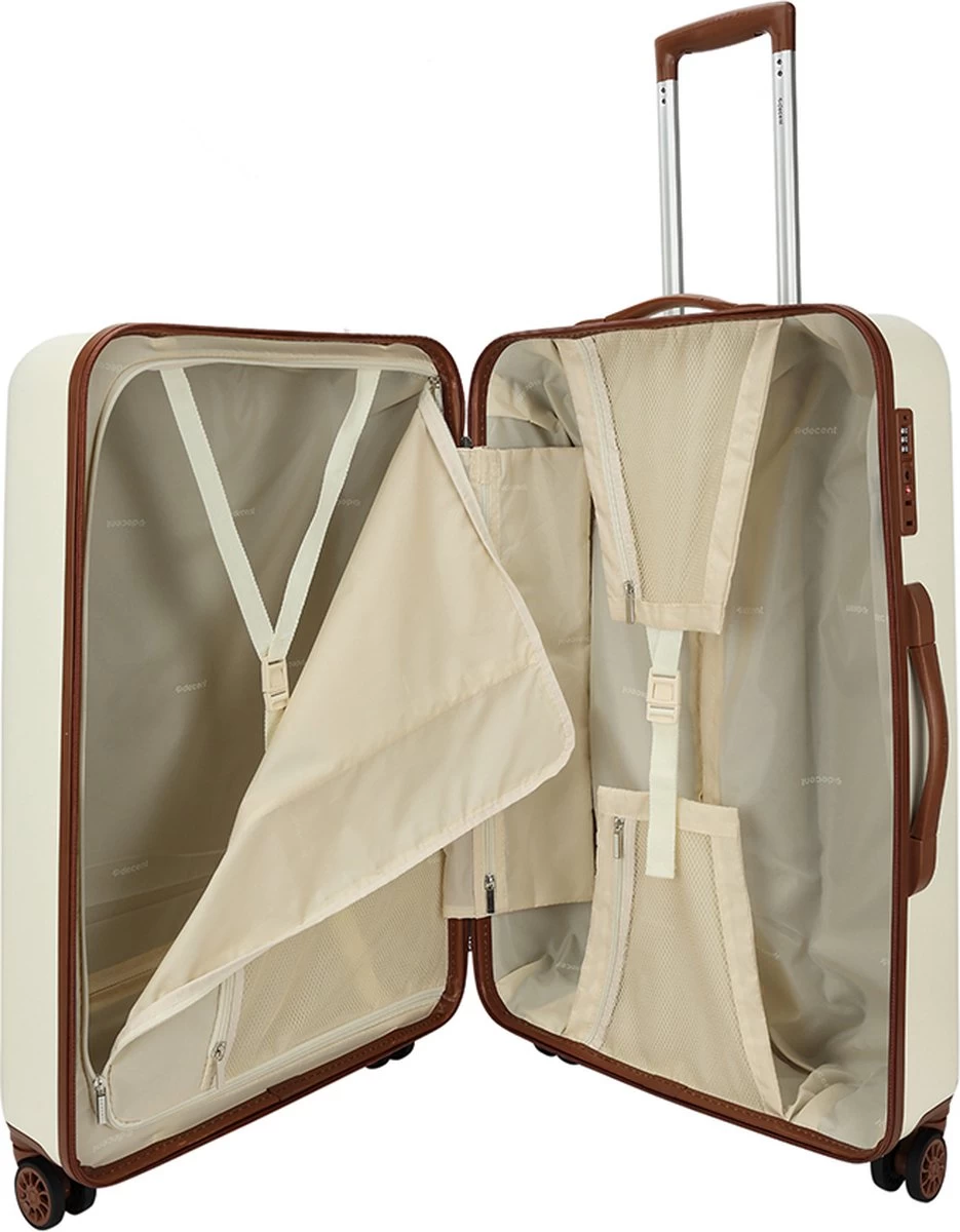 Decent Retro Koffer Groot 76 Cm White 3 Decent Retro Koffer Groot 76 Cm White - Afbeelding 3