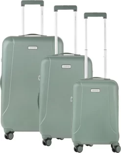 CarryOn Skyhopper Kofferset – TSA Trolleyset Met OKOBAN – Dubbele Wielen - Olijf -Reisopslagwinkel 951x1200 1