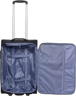 Travelbags Handbagage Zachte Koffer / Trolley / Reiskoffer - The Base - 55 Cm - Zwart -Reisopslagwinkel 952x1200
