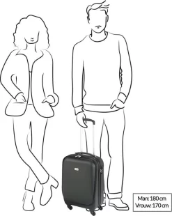 Princess Traveller Sydney - Handbagagekoffer - Laptop Vak - Zwart - S - 55cm -Reisopslagwinkel 956x1200