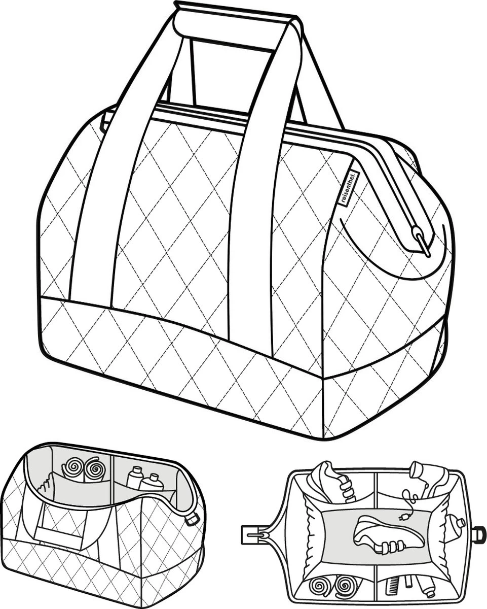 Reisenthel Allrounder L Reistas Sporttas - 30L - Rhombus Midnight Gold Blauw 10 Reisenthel Allrounder L Reistas Sporttas - 30L - Rhombus Midnight Gold Blauw - Afbeelding 10