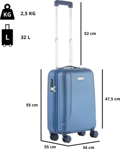 CarryOn Skyhopper Kofferset – TSA Handbagage + Reiskoffer 78cm – Dubbele Wielen - Blauw -Reisopslagwinkel 970x1200 2
