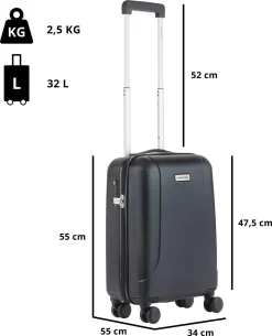 CarryOn Skyhopper Kofferset – TSA Handbagage + Reiskoffer 78cm – Dubbele Wielen - Zwart -Reisopslagwinkel 972x1200 5