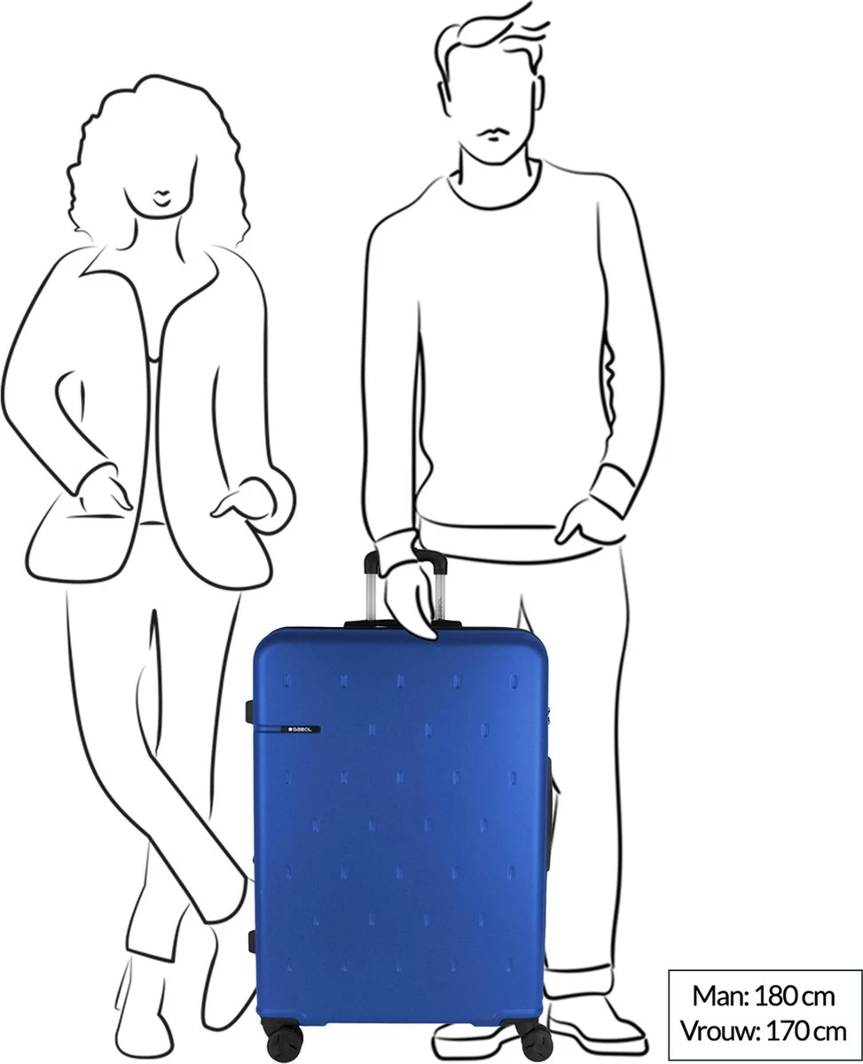 Gabol Harde Koffer / Trolley / Reiskoffer - Open - 77 Cm (XL) - Blauw 2 Gabol Harde Koffer / Trolley / Reiskoffer - Open - 77 Cm (XL) - Blauw - Afbeelding 2