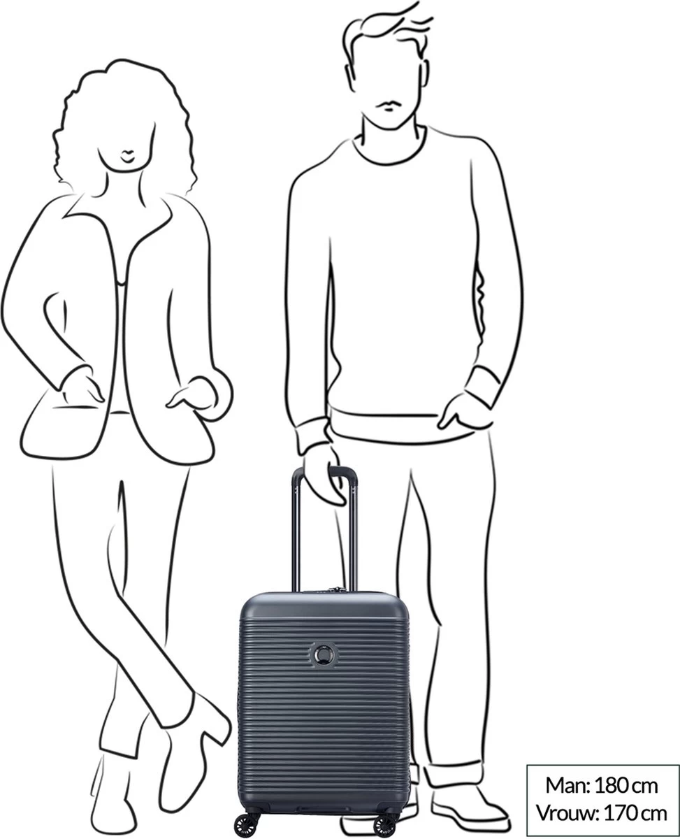 Delsey Handbagage Harde Koffer / Trolley / Reiskoffer - Freestyle - 55 Cm - Grijs 8 Delsey Handbagage Harde Koffer / Trolley / Reiskoffer - Freestyle - 55 Cm - Grijs - Afbeelding 8