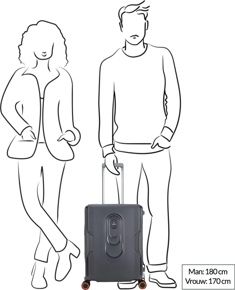 Decent Handbagage Koffer / Trolley / Reiskoffer - 55 Cm - 38 Liter - Polypropyleen - On-Tour - Roze 18 Decent Handbagage Koffer / Trolley / Reiskoffer - 55 Cm - 38 Liter - Polypropyleen - On-Tour - Roze - Afbeelding 18